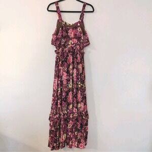 A Collective Story Floral Maxi Dress LG Cottage‎ Resort Wedding Vacation Empire